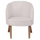 Poltrona Atina Fixa 62 Pés De Madeira Bege Claro Com Canela