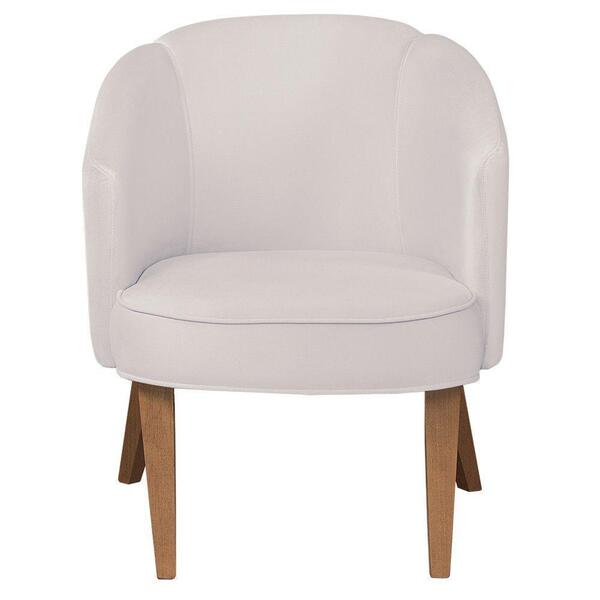 Poltrona Atina Fixa 62 Pés De Madeira Bege Claro Com Canela