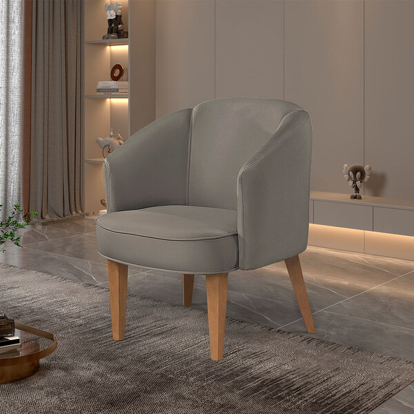 Poltrona Atina Fixa 62 Veludo Paris Pés De Madeira Talento Mó