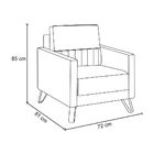 Poltrona Atlanta Corino Preto Pés Ferro Preto - D'rossi