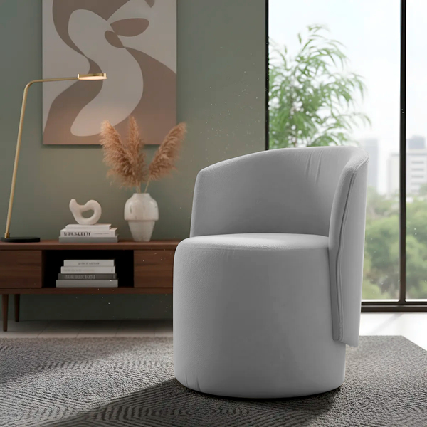 Poltrona Aura Decorativa Orgânica Bouclé Premium de Luxo para