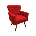 Poltrona Aurora Suede Vermelho