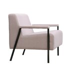 Poltrona Baixa Com Apoio De Braços Estofados E Pernas Em Meta