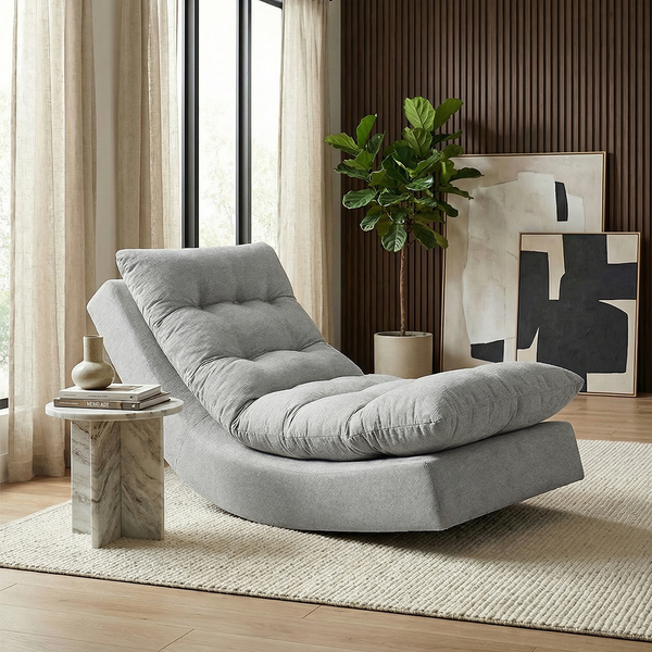 Poltrona Balance Decorativa Com Leve Balanço Bouclé Premium D