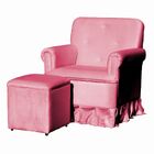 Poltrona Balanço De Amamentação Quarto Com Puff Emilia Suede