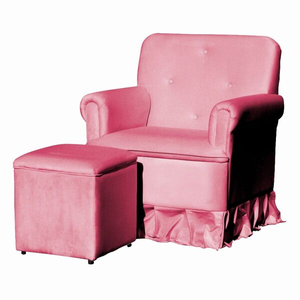 Poltrona Balanço De Amamentação Quarto Com Puff Emilia Suede