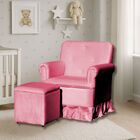 Poltrona Balanço De Amamentação Quarto Com Puff Emilia Suede