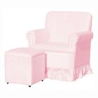 Poltrona Balanço De Amamentação Quarto Com Puff Emilia Suede