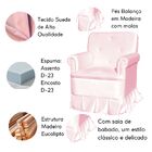Poltrona Balanço De Amamentação Quarto Com Puff Emilia Suede