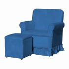 Poltrona Balanço De Amamentação Quarto Com Puff Emilia Suede