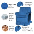 Poltrona Balanço De Amamentação Quarto Com Puff Emilia Suede