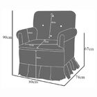 Poltrona Balanço De Amamentação Quarto Com Puff Emilia Suede