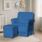 Poltrona Balanço De Amamentação Quarto Com Puff Emilia Suede