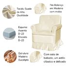 Poltrona Balanço De Amamentação Quarto Com Puff Emilia Suede