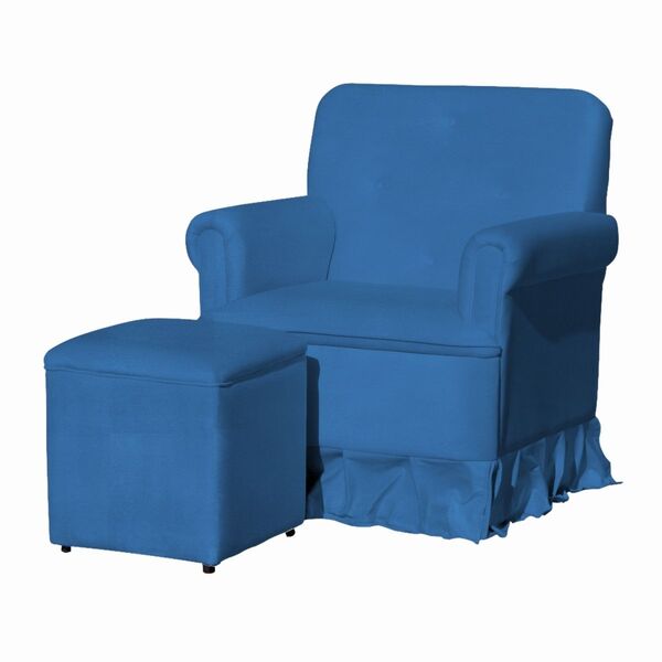 Poltrona Balanço De Amamentação Quarto Com Puff Olivia Suede