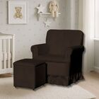 Poltrona Balanço De Amamentação Quarto Com Puff Olivia Suede