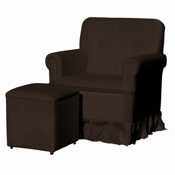 Poltrona Balanço De Amamentação Quarto Com Puff Olivia Suede