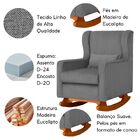 Poltrona Balanço Sala Descanso E Amamentação Sabrina Linho  L