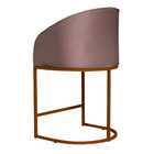 Poltrona Banqueta Decorativa Estofada Mia Base Metal Bronze V