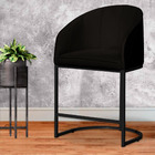 Poltrona Banqueta Decorativa Luxo Mia Base Metal Preta Veludo