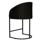 Poltrona Banqueta Decorativa Luxo Mia Base Metal Preta Veludo