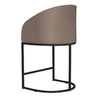 Poltrona Banqueta Decorativa Luxo Mia Suede Base Metal Preta