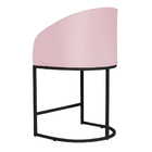 Poltrona Banqueta Decorativa Luxo Mia Suede Base Metal Preta