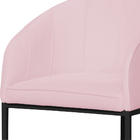 Poltrona Banqueta Decorativa Luxo Mia Suede Base Metal Preta