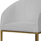 Poltrona Banqueta Decorativa Mia Suede Base Metal Dourada - E