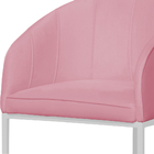 Poltrona Banqueta Mia Decorativa Suede Base Metal Branco - Es