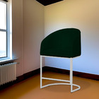 Poltrona Banqueta Mia Decorativa Suede Base Metal Branco - Es