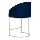 Poltrona Banqueta Mia Decorativa Suede Base Metal Branco - Es