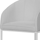 Poltrona Banqueta Mia Decorativa Suede Base Metal Branco - Es