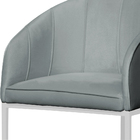 Poltrona Banqueta Veludo Mia Base Metal Branco - Estopar - Ve