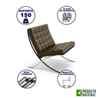 Poltrona Barcelona Base Cromada Marrom