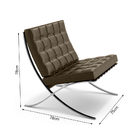 Poltrona Barcelona Base Cromada Marrom