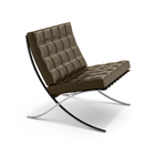 Poltrona Barcelona Base Cromada Marrom