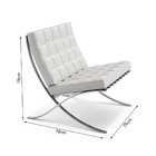 Poltrona Barcelona Cromada Sintético Branco