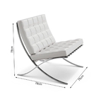 Poltrona Barcelona Inox Couro Sintético Branco