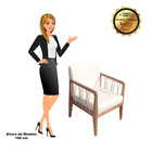 Poltrona Barcelona Linho Com Corda Náutica Champagne Base Fix