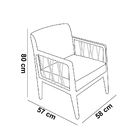 Poltrona Barcelona Suede Azul Tiffany Com Corda Náutica Champ