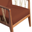 Poltrona Barcelona Suede Terracota Com Corda Náutica Champagn