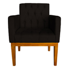 Poltrona Baronesa Capitone Pés Madeira Com Base Reforçada Sue