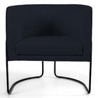 Poltrona Base Aço Betina B-300 Veludo Preto - Domi