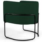 Poltrona Base Aço Betina B-303 Veludo Verde Musgo - Domi