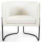 Poltrona Base Aço Betina B-309 Veludo Bege Claro Domi