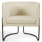 Poltrona Base Aço Betina C-129 Linho Bege - Domi