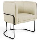 Poltrona Base Aço Betina C-129 Linho Bege - Domi