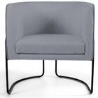 Poltrona Base Aço Betina C-416 Linho Cinza Escuro - Domi