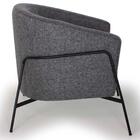 Poltrona Base Aço Preto Mallone C-469 Linho Black Domi